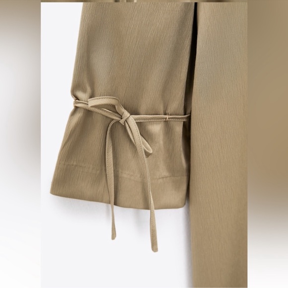 Zara Wrinkle Look Flowy Trench Coat - Picture 5 of 14